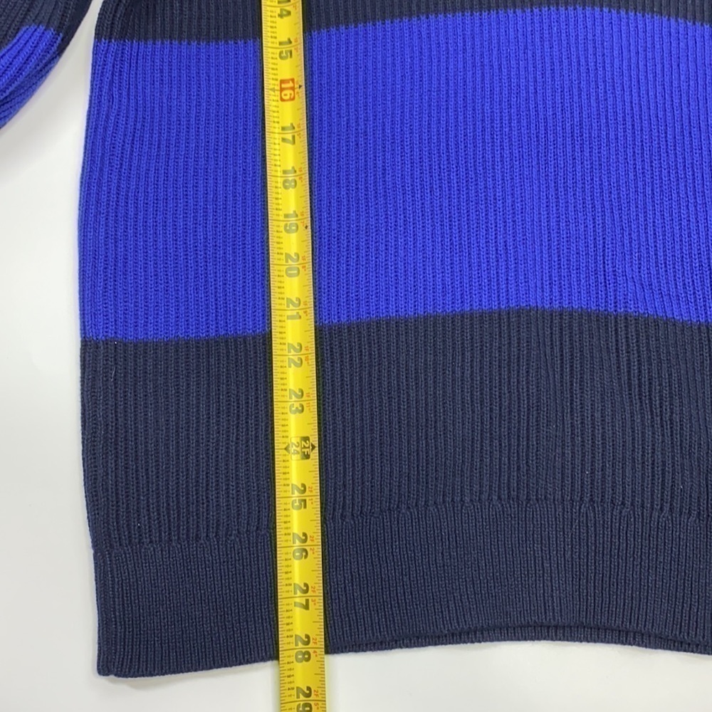 Express Blue Striped Cowl Neck Cotton Sweater NWT - Picture 4 of 7